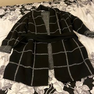 Black and white time and true sweater cardigan